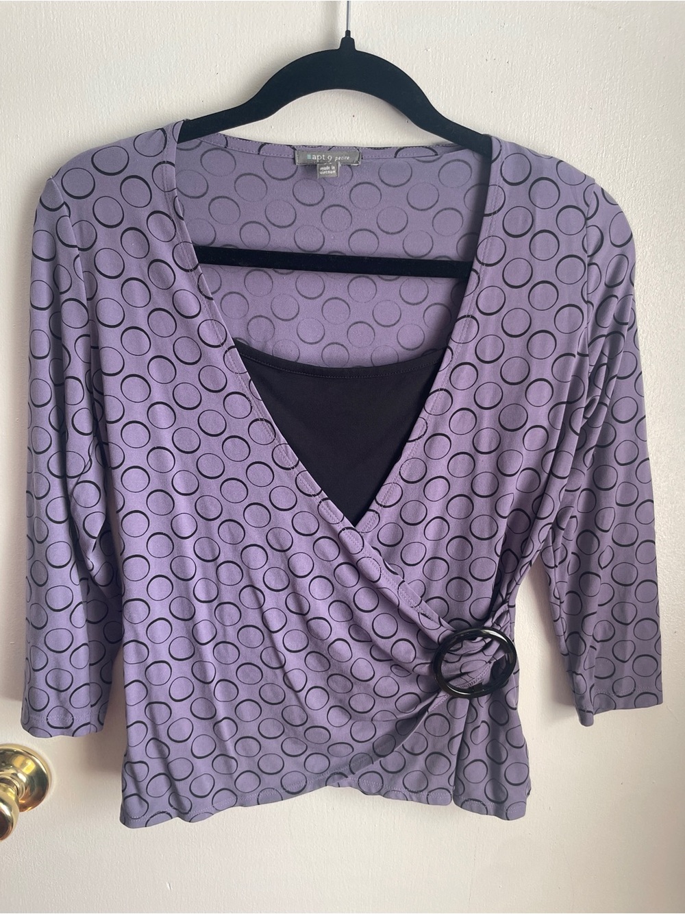 Y2k whimsigoth Apt. 9 Lavender Wrap Top w/buckle